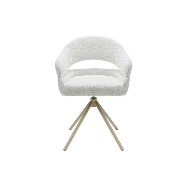 Стілець поворотний R-180 молочна хмара + капучино