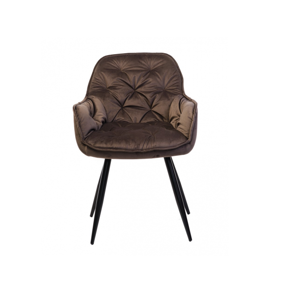 Стілець M-65 коричневий велюр + чорний