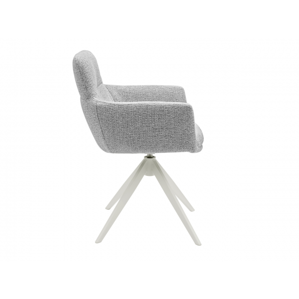 Стілець поворотний R-185 сивий + білий