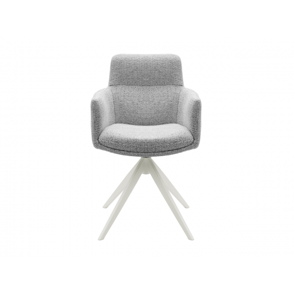 Стілець поворотний R-185 сивий + білий