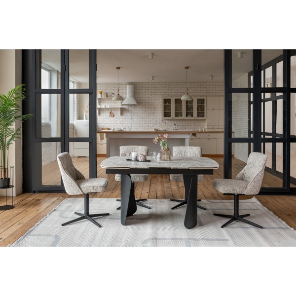 Стілець поворотний R-170 срібний + чорний