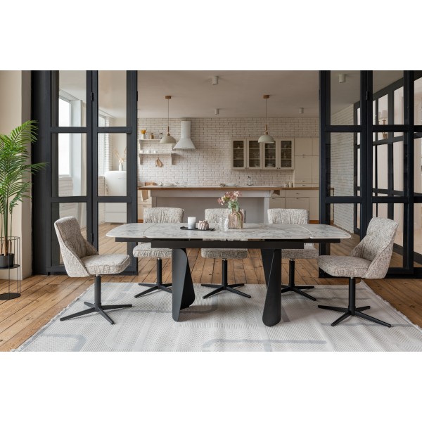 Стілець поворотний R-170 срібний + чорний