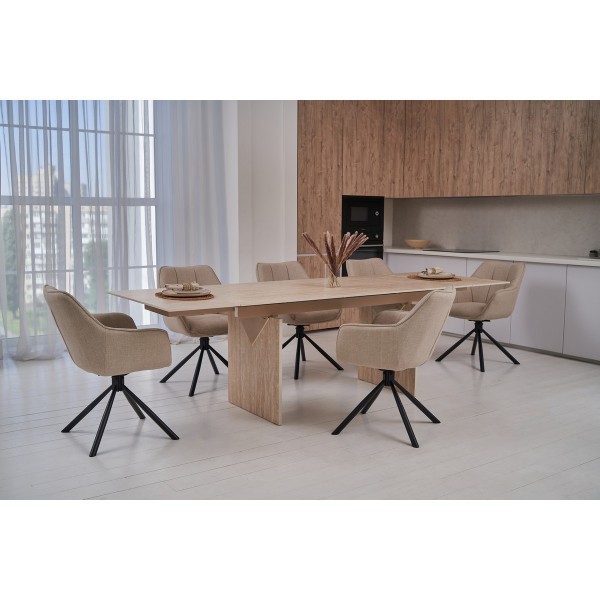 Стілець поворотний R-69 айворі + чорний