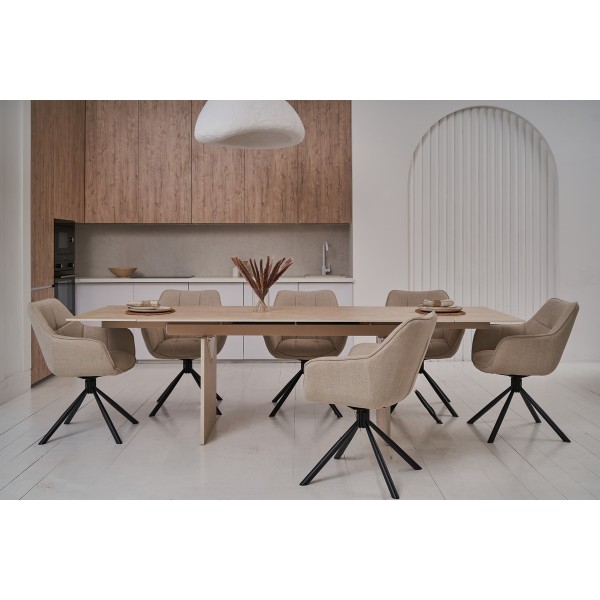 Стілець поворотний R-69 айворі + чорний