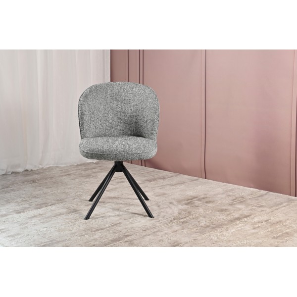 Стілець поворотний R-160 графітовий твід + чорний