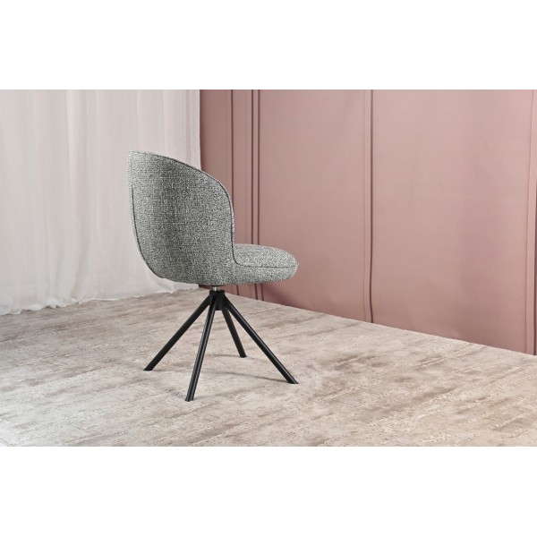 Стілець поворотний R-160 графітовий твід + чорний