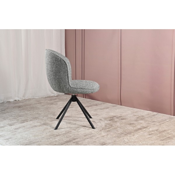 Стілець поворотний R-160 графітовий твід + чорний