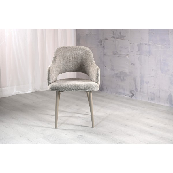 Стілець M-234 натуральний льон + капучино