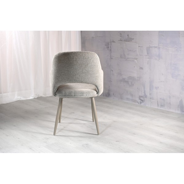 Стілець M-234 натуральний льон + капучино