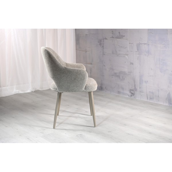 Стілець M-234 натуральний льон + капучино