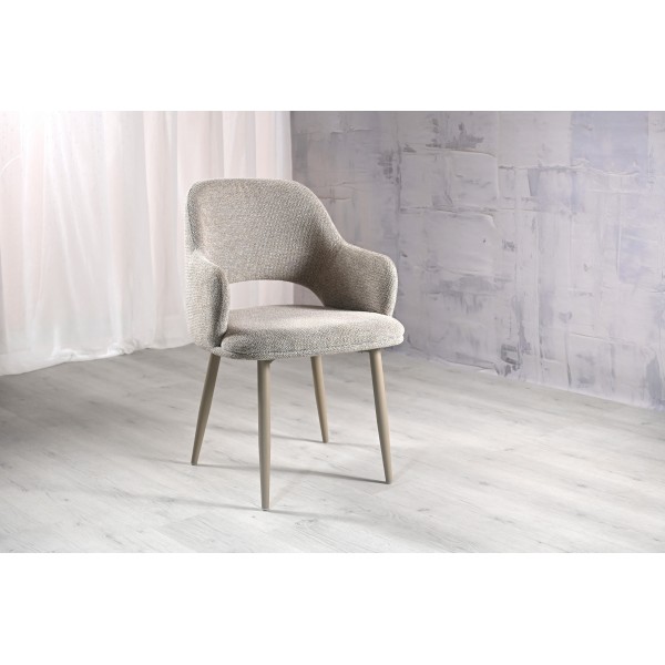 Стілець M-234 натуральний льон + капучино