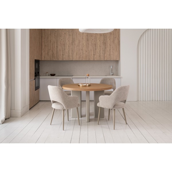 Стілець M-234 натуральний льон + капучино