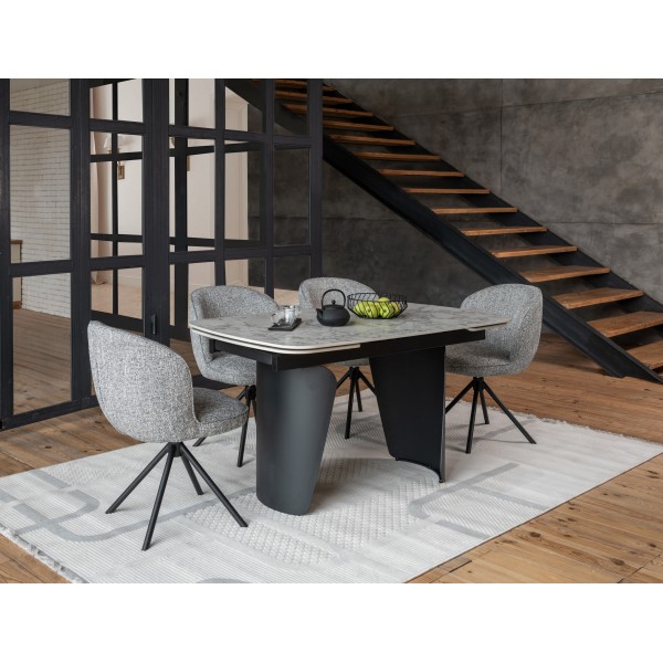 Стілець поворотний R-160 графітовий твід + чорний