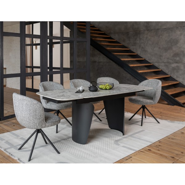 Стілець поворотний R-160 графітовий твід + чорний