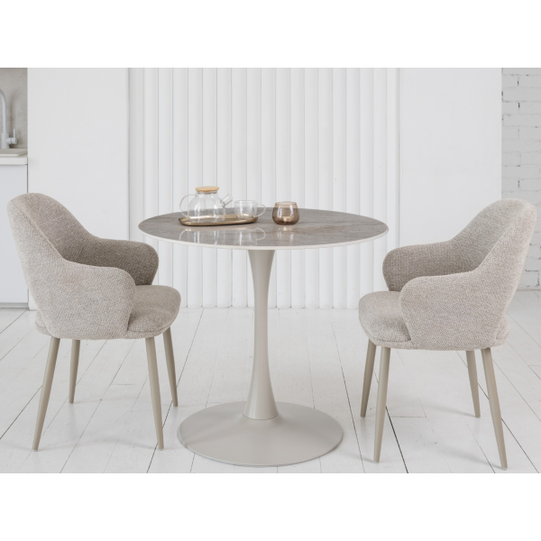 Стілець M-234 натуральний льон + капучино