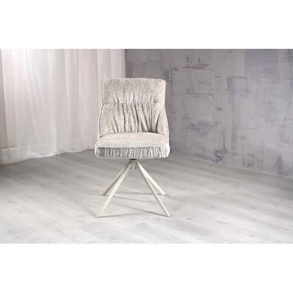 Стілець поворотний R-168 перлинний нюд + білий