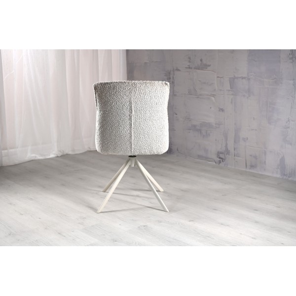 Стілець поворотний R-168 перлинний нюд + білий