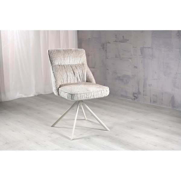 Стілець поворотний R-168 перлинний нюд + білий