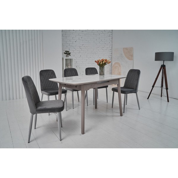 Стілець N-44 сірий велюр + сірий