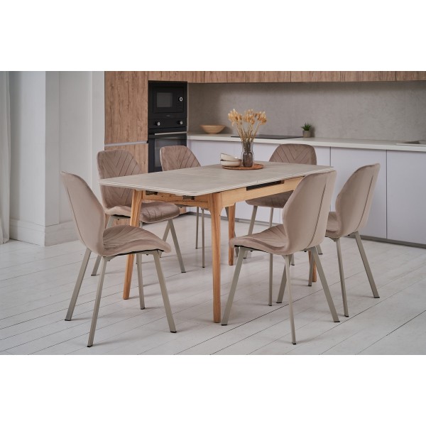 Стілець N-54 капучино велюр + капучино