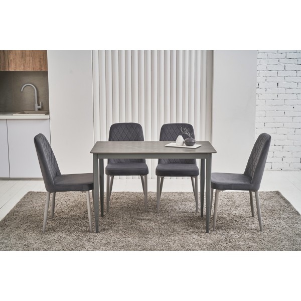 Стілець N-44 сірий велюр + сірий