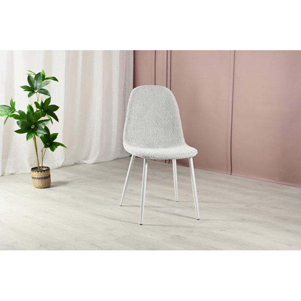 Стілець N-160 айворі букле + білий