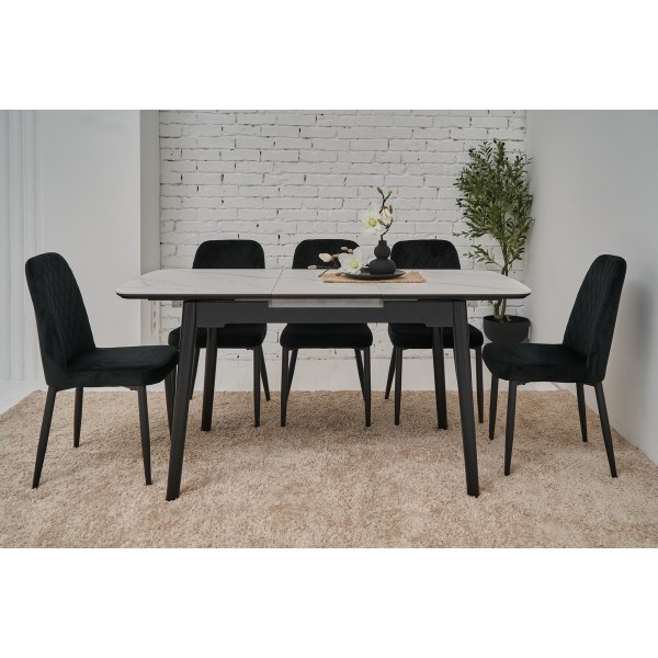 Стілець N-44 чорний велюр + чорний