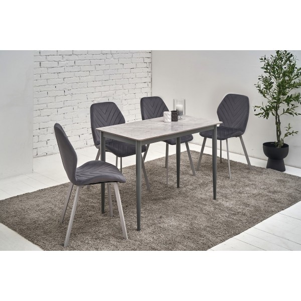 Стілець N-54 темно-сірий велюр + сірий