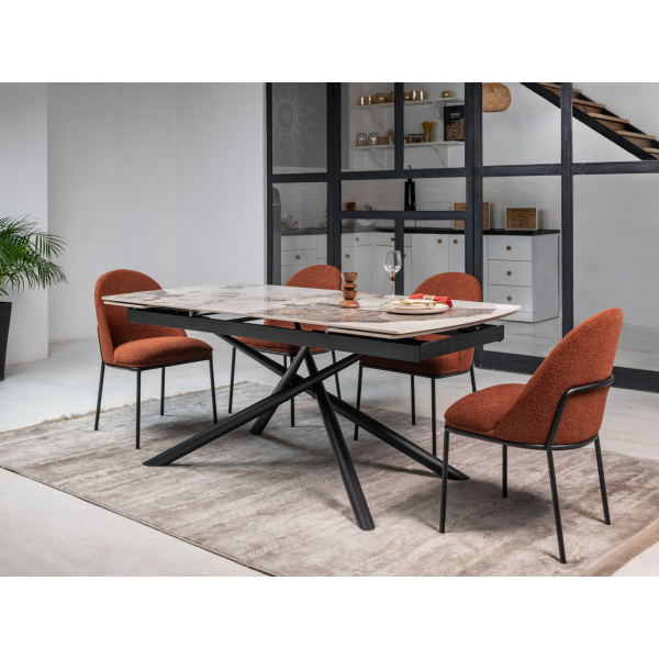 Стілець M-110 теракотовий + чорний