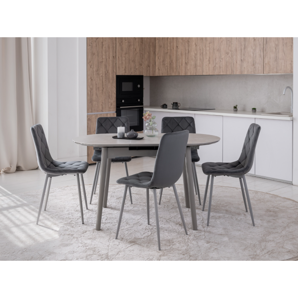 Стілець N-41 темно-сірий велюр + сірий