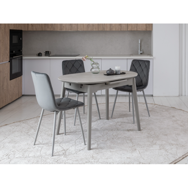 Стілець N-41 темно-сірий велюр + сірий