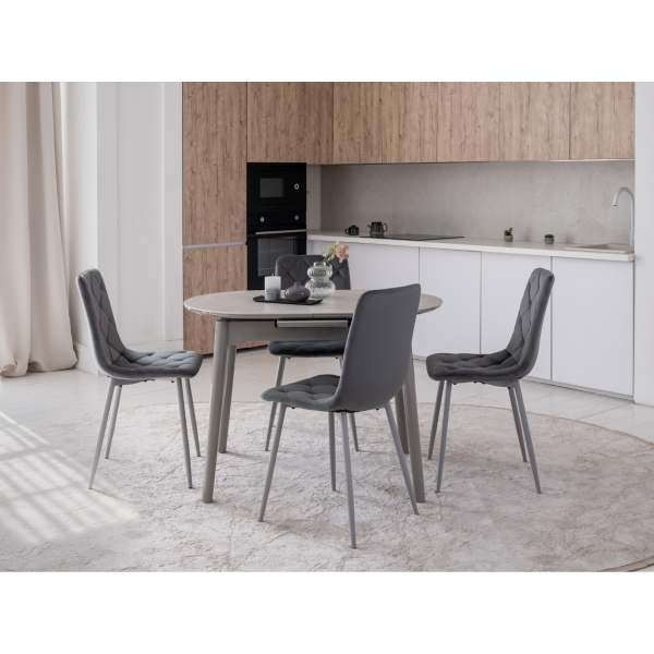 Стілець N-41 темно-сірий велюр + сірий