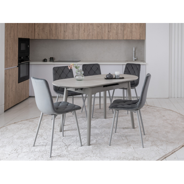 Стілець N-41 темно-сірий велюр + сірий