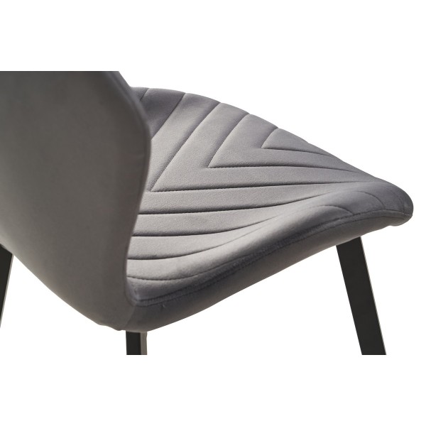 Стілець N-54 темно-сірий велюр + чорний