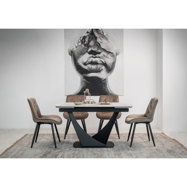 Стілець M-48 капучино велюр + чорний