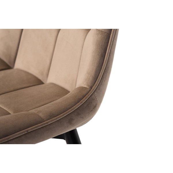 Стілець N-46 капучино велюр + чорний