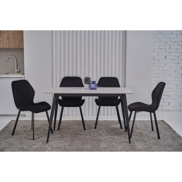 Стілець N-54 чорний велюр + чорний