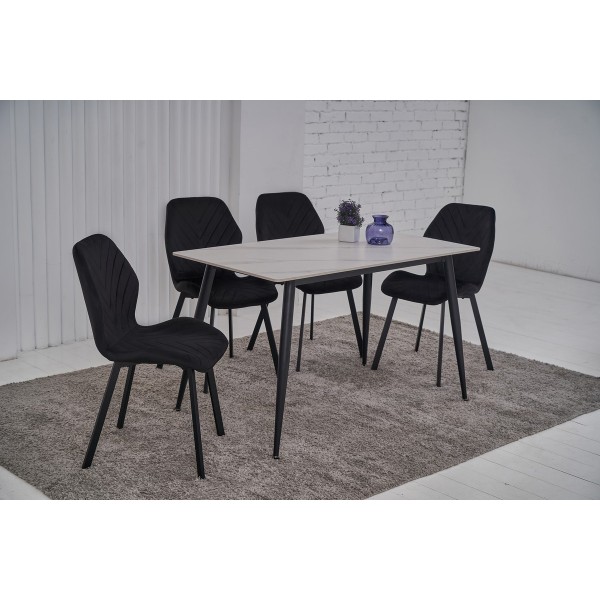 Стілець N-54 чорний велюр + чорний