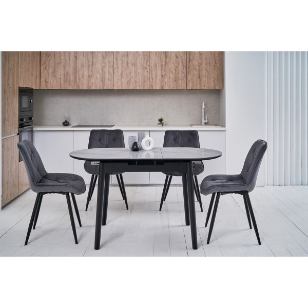 Стілець M-48 сірий велюр + чорний