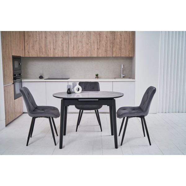 Стілець M-48 сірий велюр + чорний