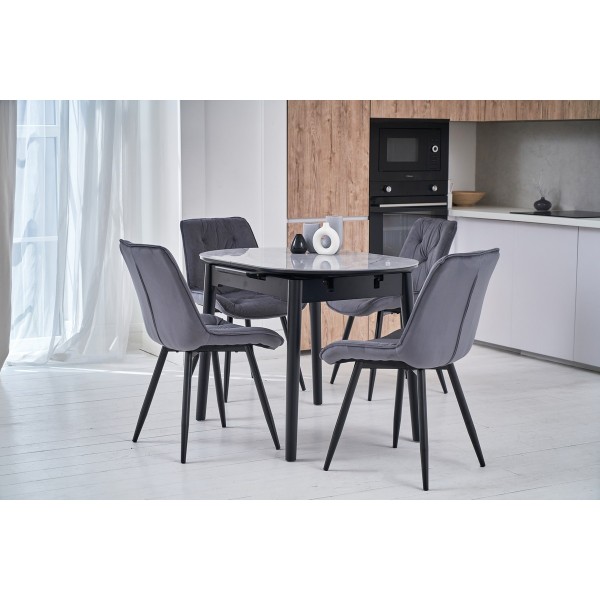 Стілець M-48 сірий велюр + чорний