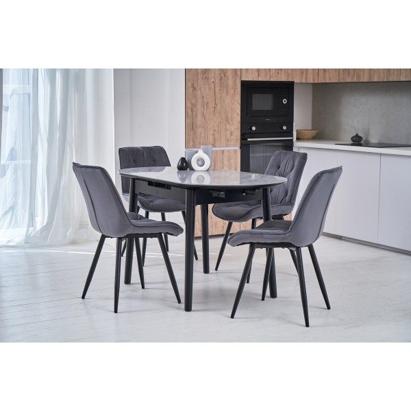 Стілець M-48 сірий велюр + чорний