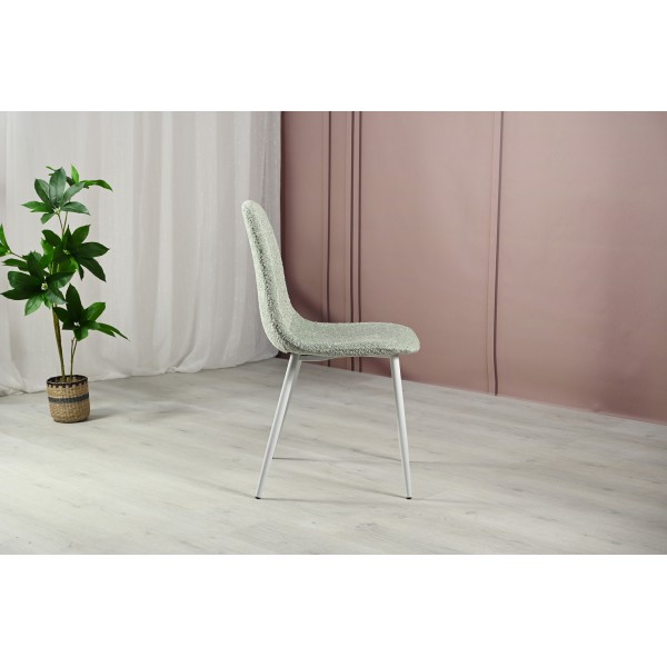 Стілець N-160 м'ятний букле + білий