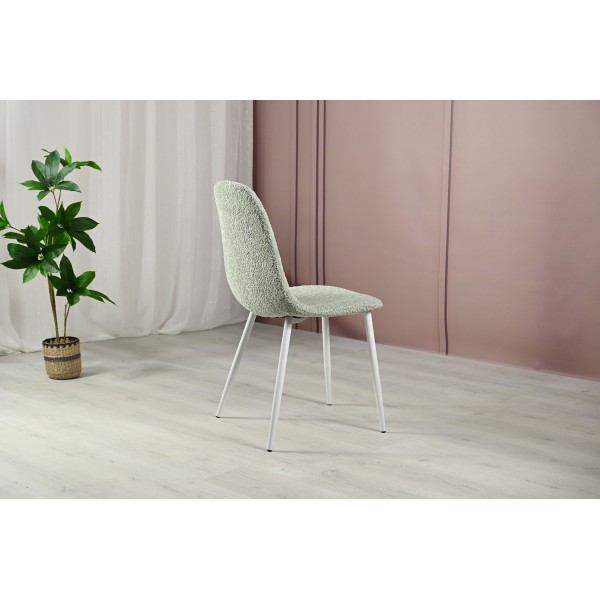 Стілець N-160 м'ятний букле + білий