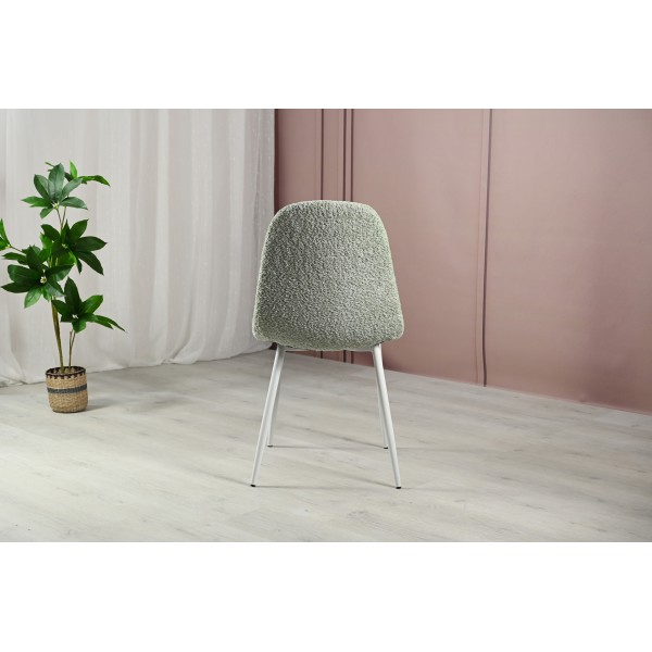 Стілець N-160 м'ятний букле + білий