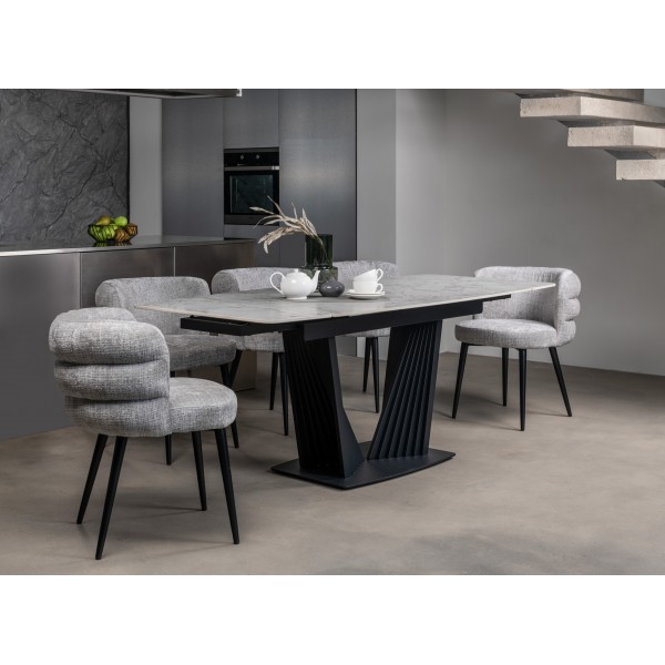 Стілець M-215 устричний + чорний