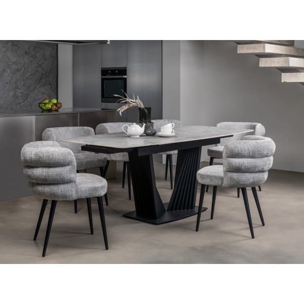 Стілець M-215 устричний + чорний