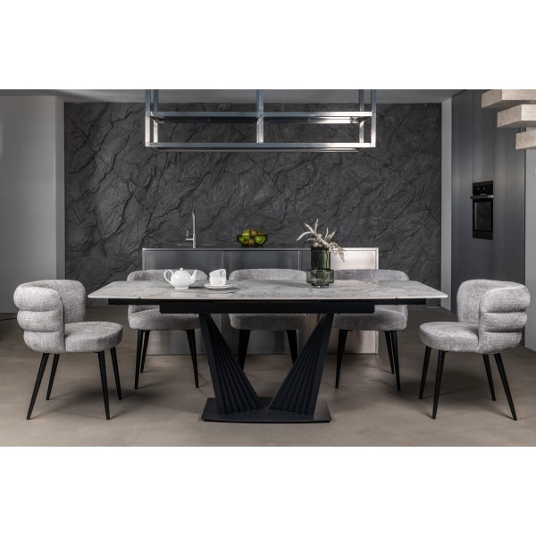 Стілець M-215 устричний + чорний