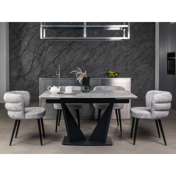 Стілець M-215 устричний + чорний