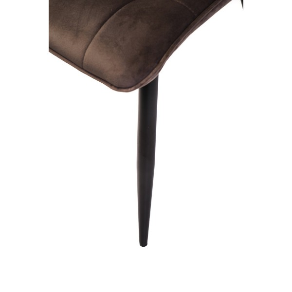 Стілець N-46 коричневий велюр + чорний